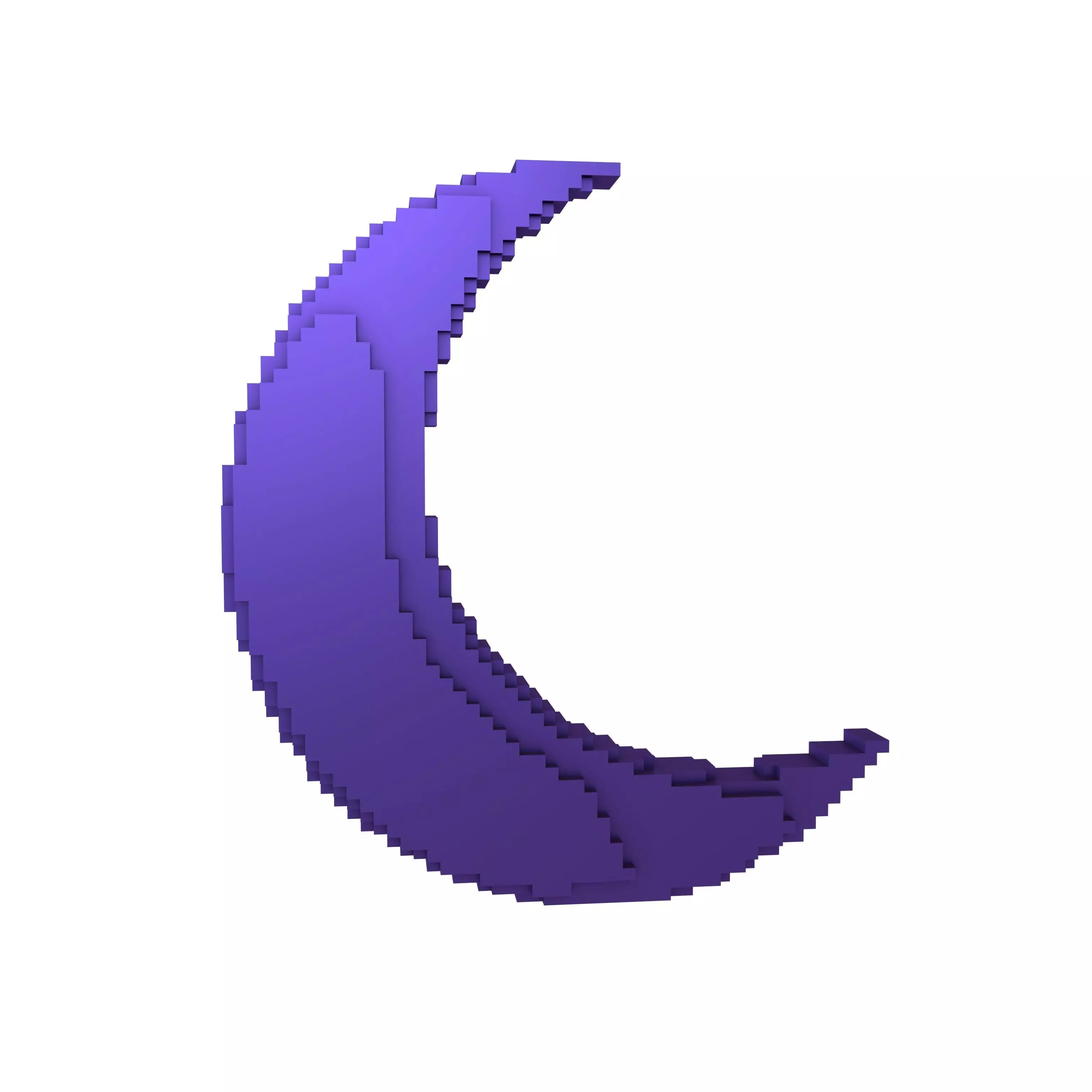 Voxel Moon v2 010 Low-poly 3D model_0