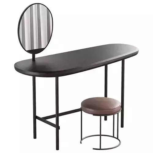 326 Vanity Desk 03 Pebble Desk with Nina pouf by Living Divani