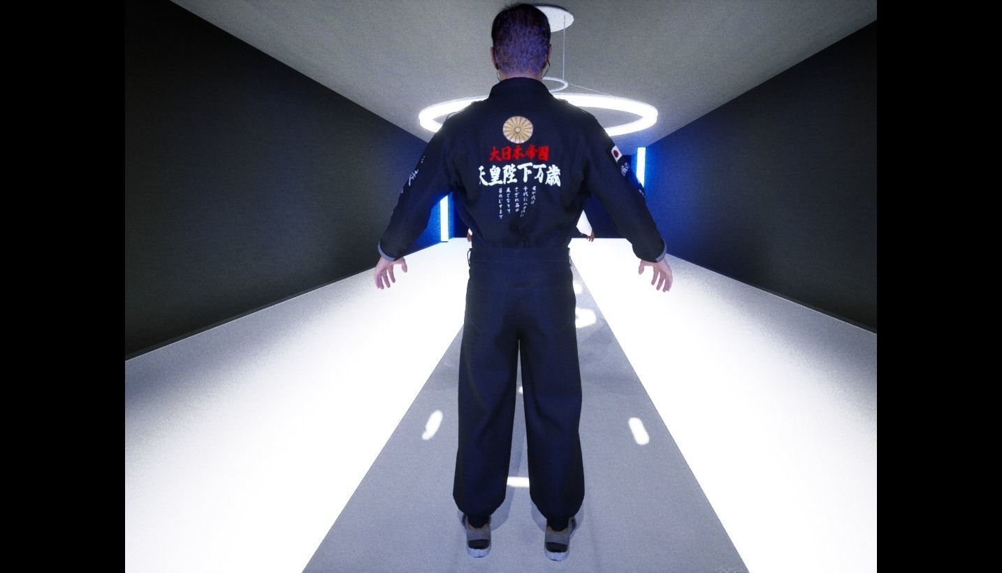 Bosozoku Gang Style Clothing Pack 3D model_7