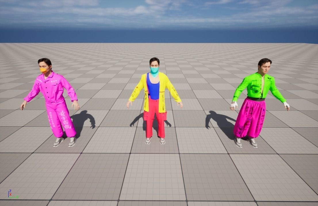 Bosozoku Gang Style Clothing Pack 3D model_8