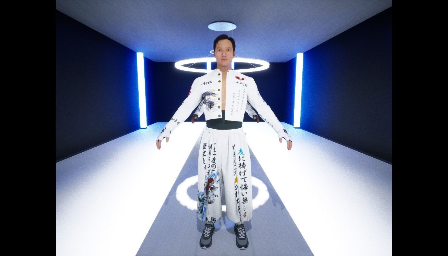 Bosozoku Gang Style Clothing Pack 3D model_2