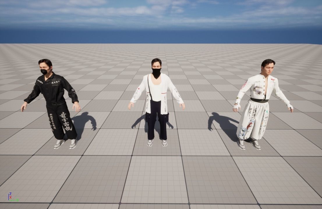 Bosozoku Gang Style Clothing Pack 3D model_9