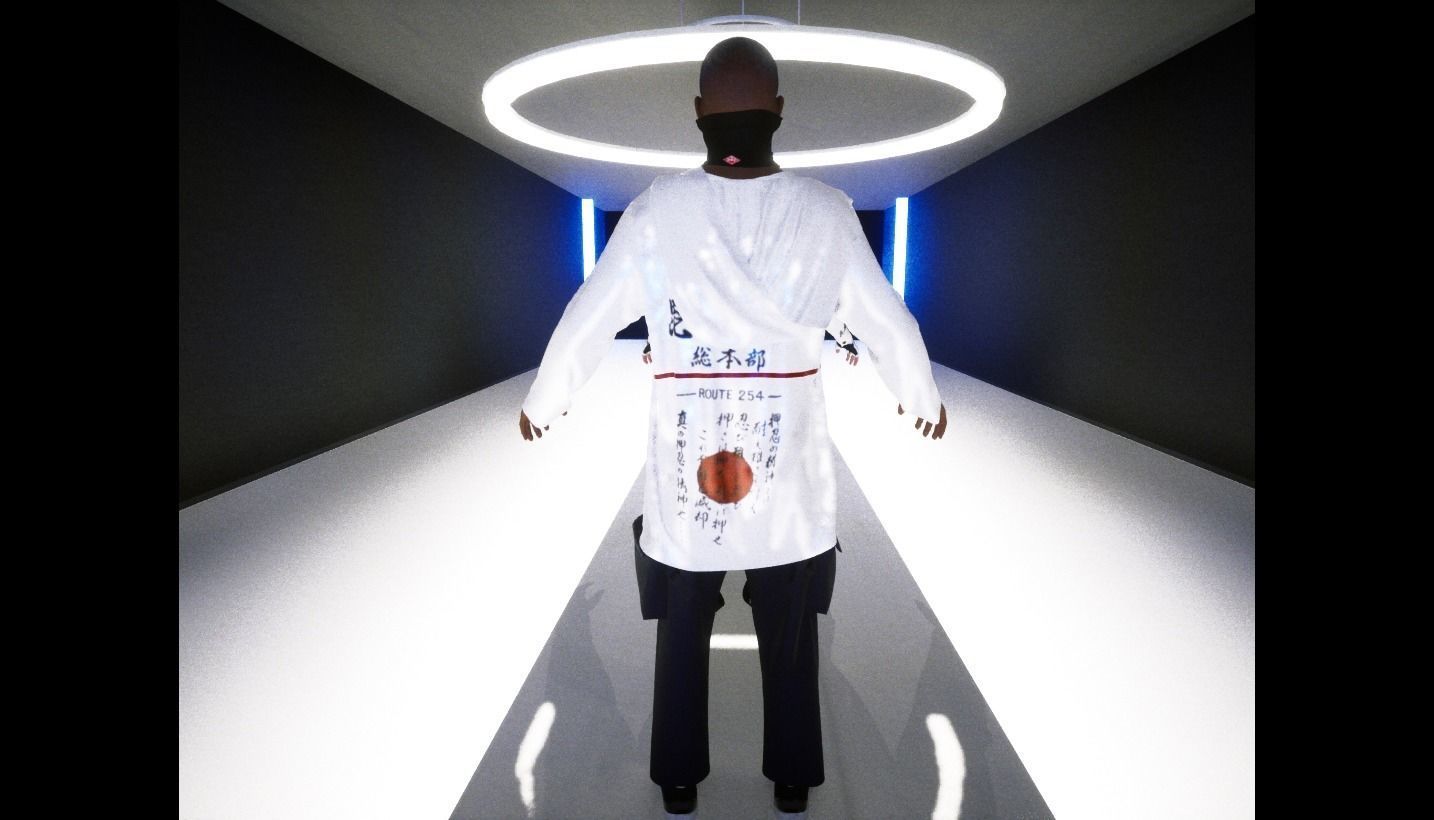 Bosozoku Gang Style Clothing Pack 3D model_4