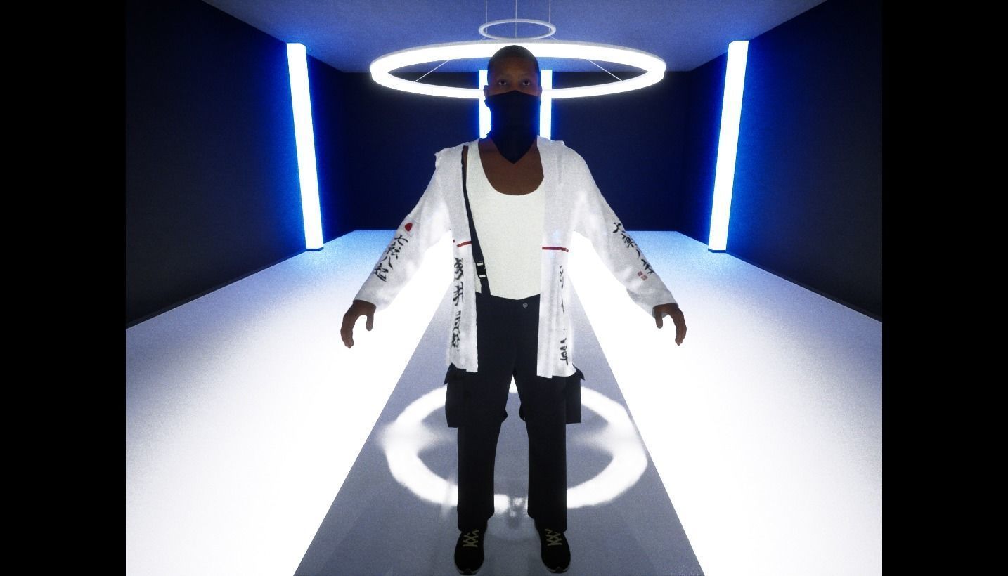 Bosozoku Gang Style Clothing Pack 3D model_5