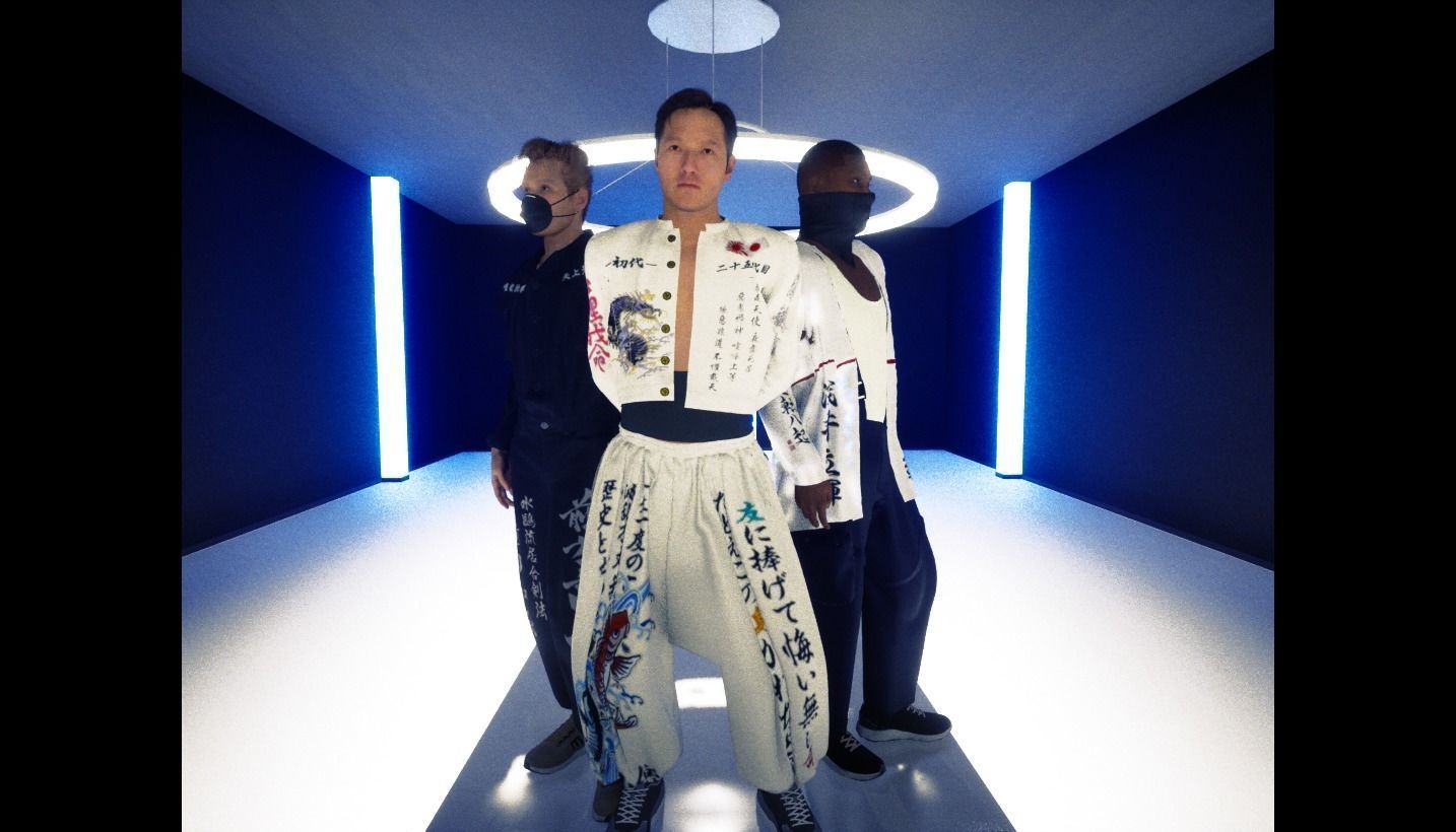 Bosozoku Gang Style Clothing Pack 3D model_1