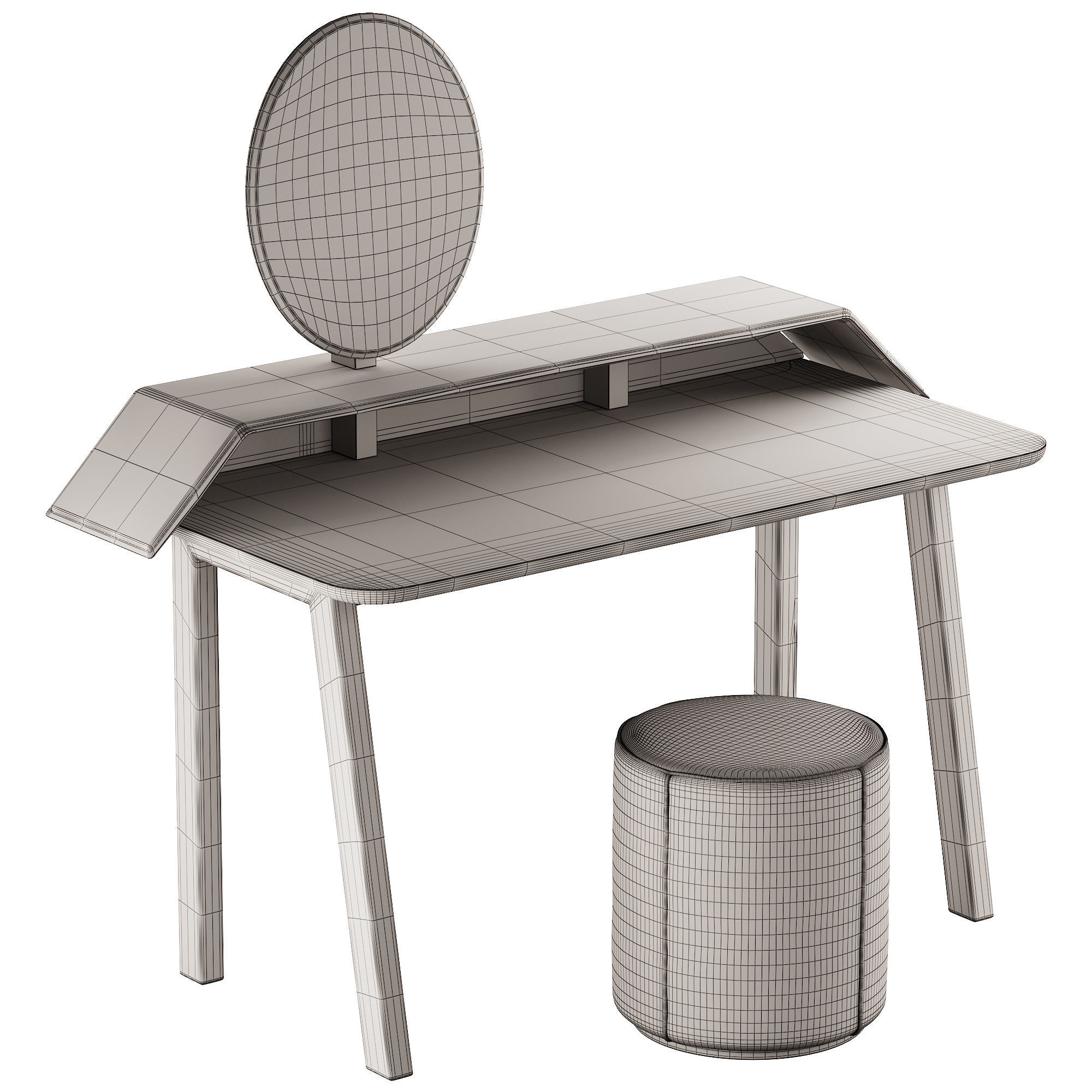 327 Vanity Desk 04 Tolda Desk by Miniforms and Mono Pouf 3D model_6