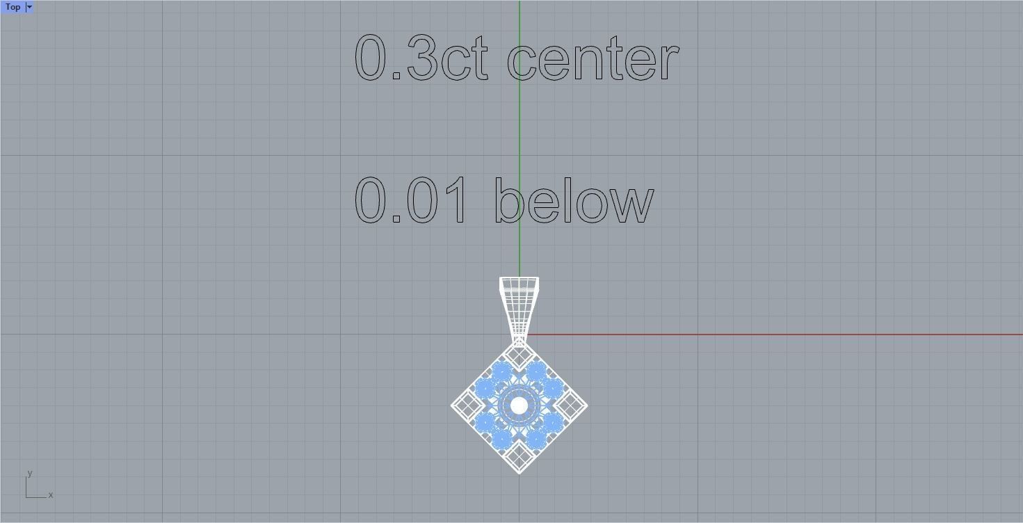 Round Stone Setting with halo Collection Chaton Pendant 3D print model_3