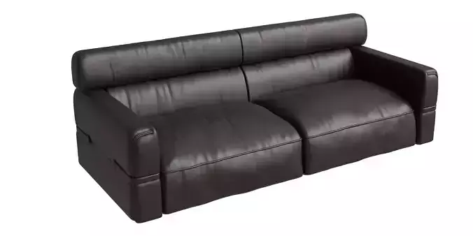 Brown Leather Upholstered Sofa