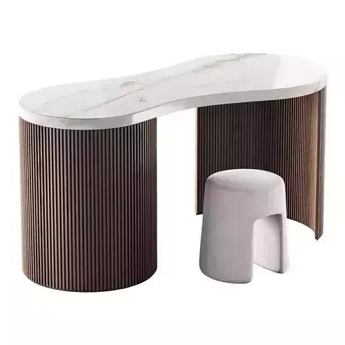 328 Vanity Desk 05 Lukka Desk and Fredericia Sequoia Pouf