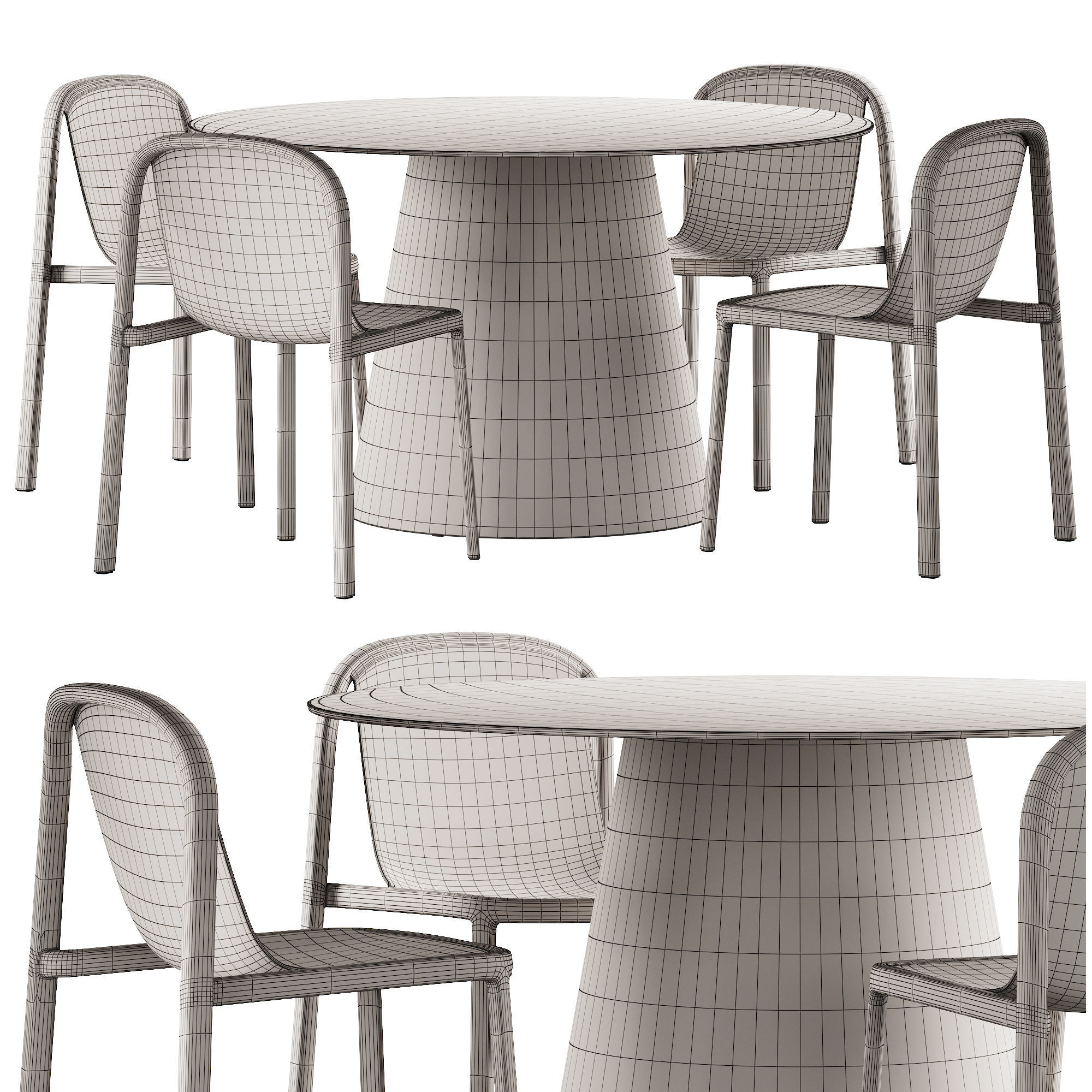 329 Circula Dining Table and Decade Chair by bludot 3D model_9