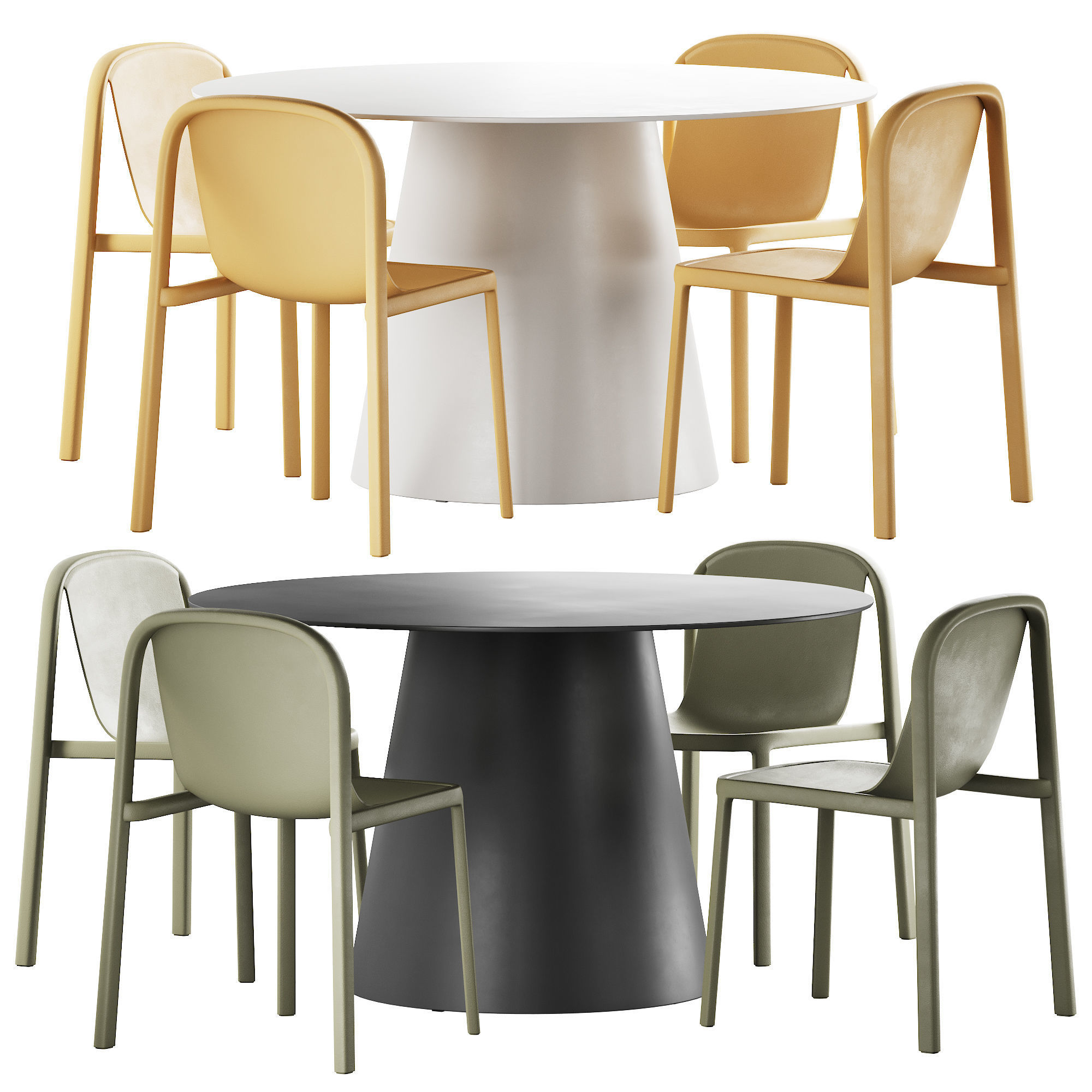 329 Circula Dining Table and Decade Chair by bludot 3D model_1