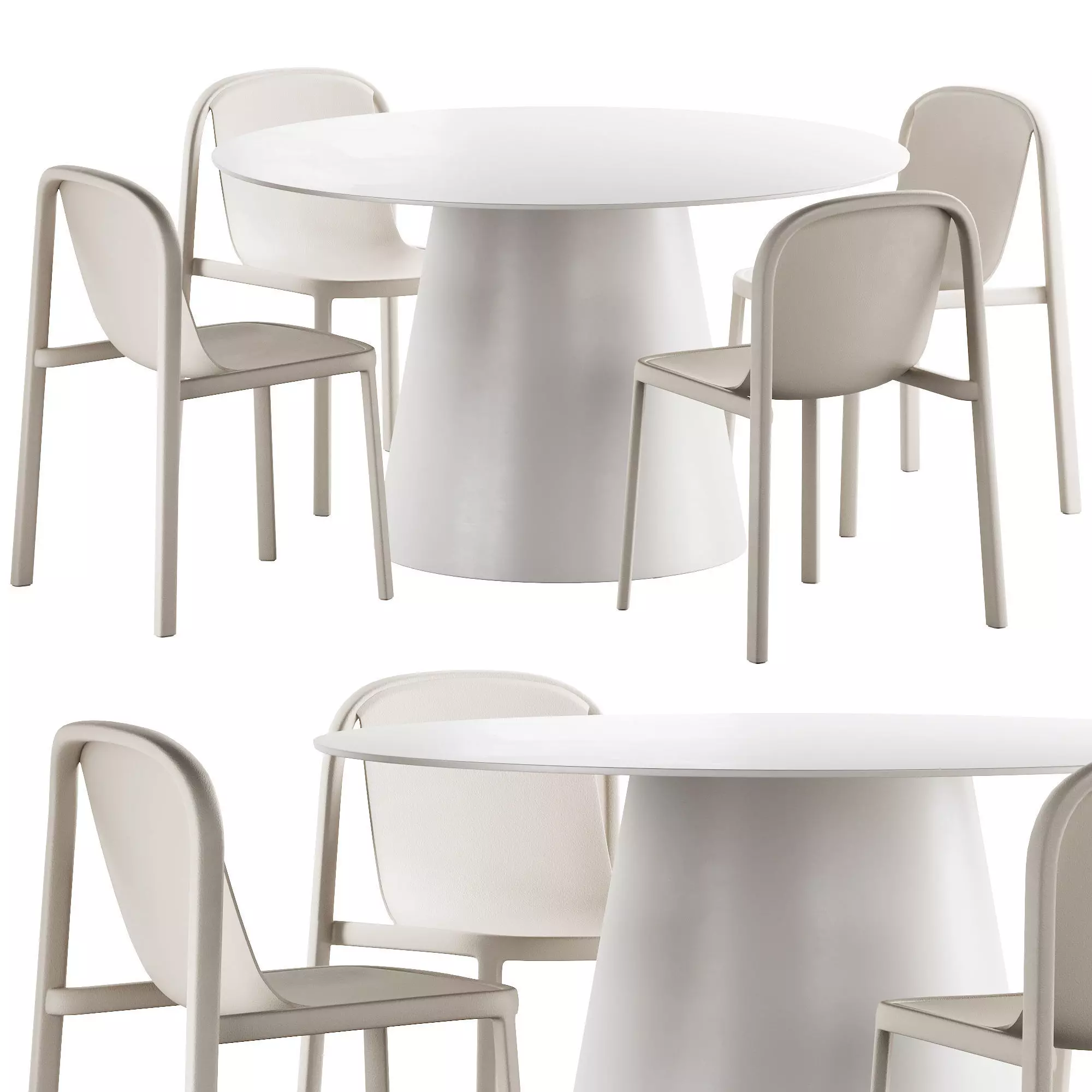 329 Circula Dining Table and Decade Chair by bludot 3D model_0