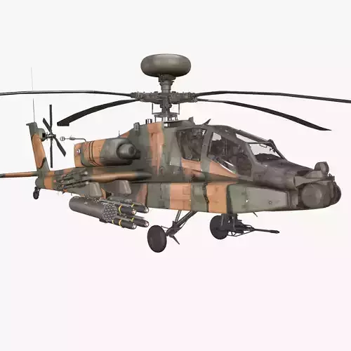 Apache AH-64D Japan Ground Self-Defense Force Basic Animation Low-poly 3D model