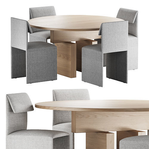 330 Resident Plane Dining Table Round and Resident Sacha Chair 3D model