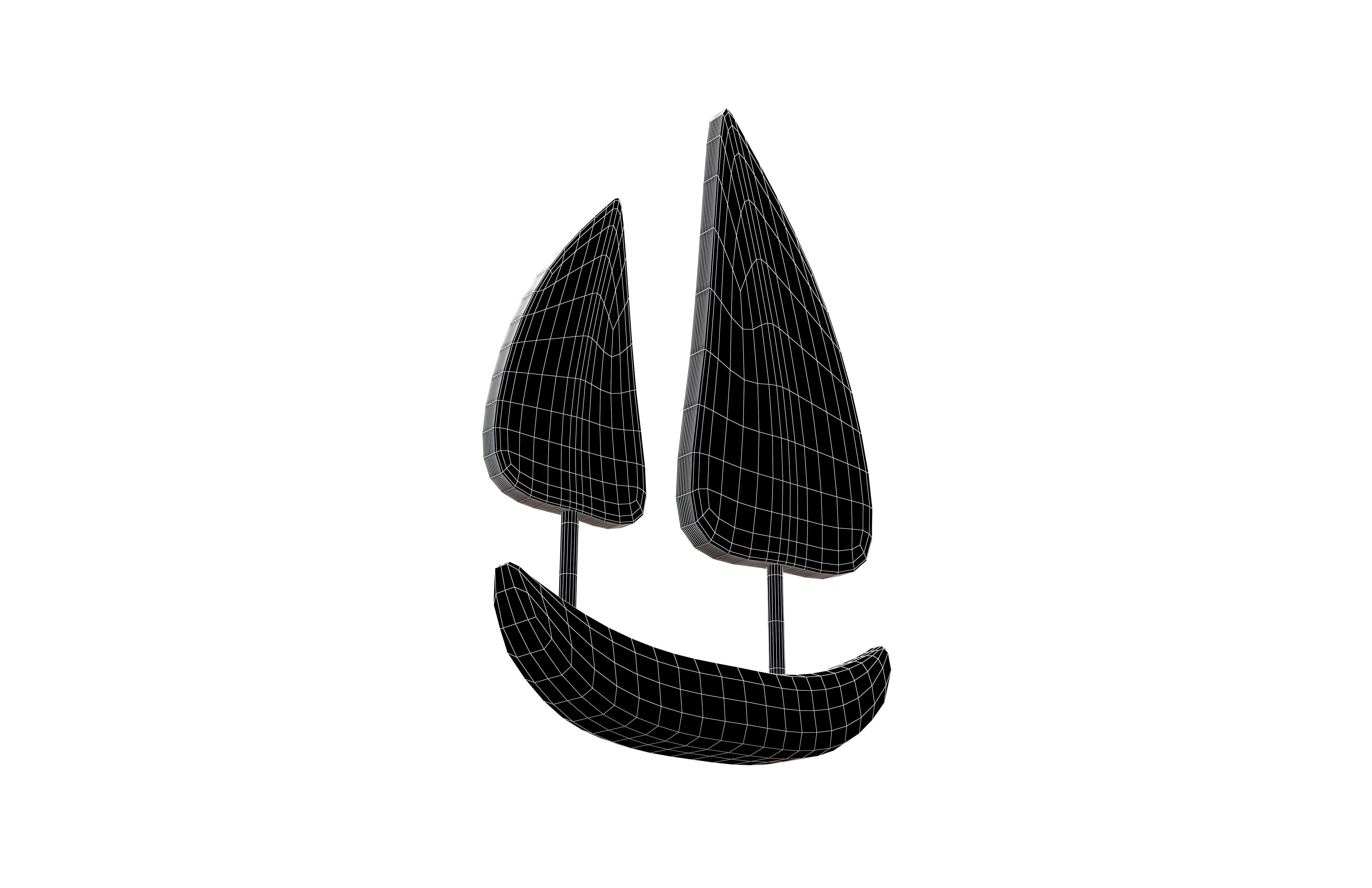 Boat Ornament V1 002 Low-poly 3D model_7