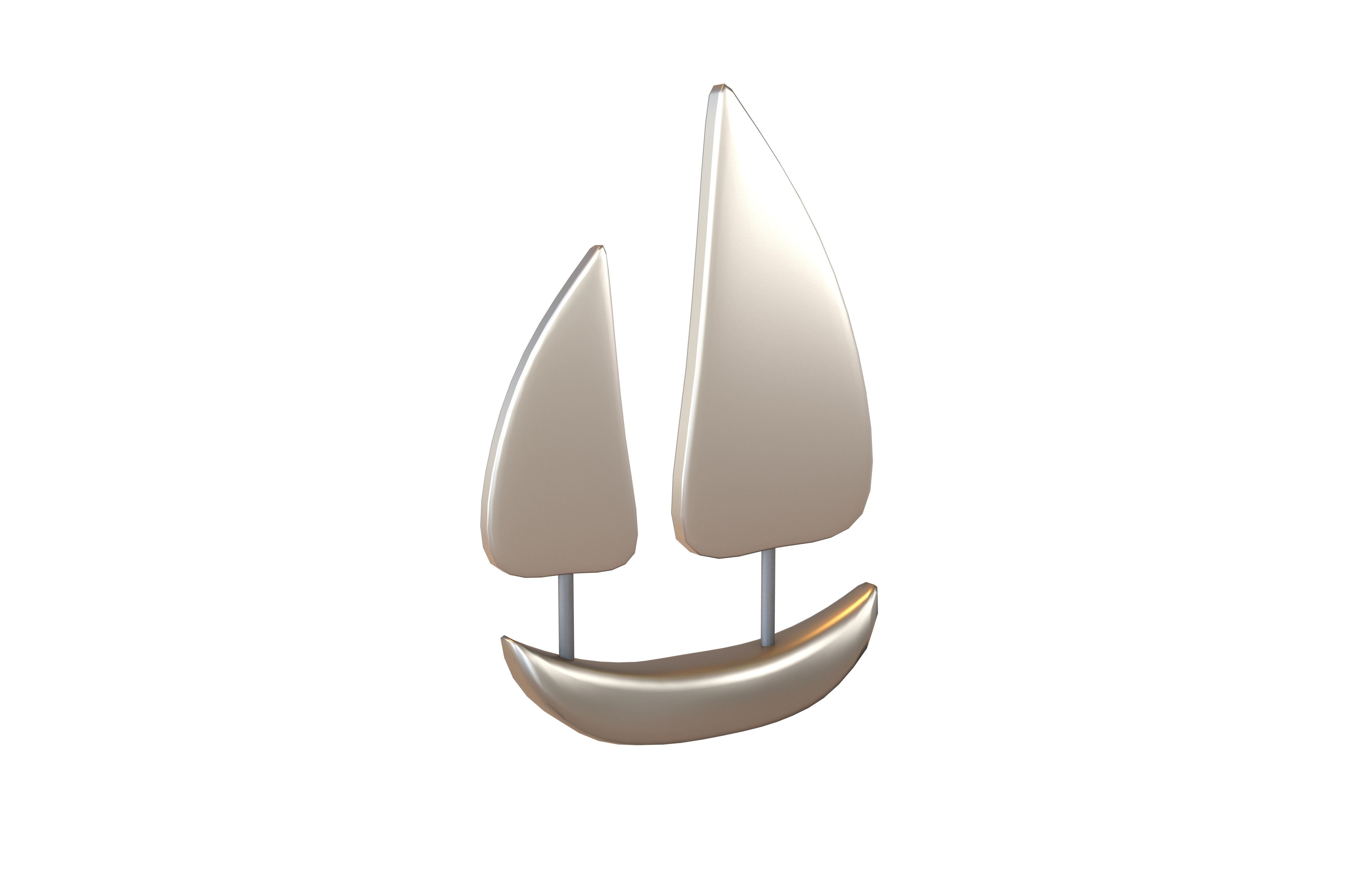Boat Ornament V1 002 Low-poly 3D model_1