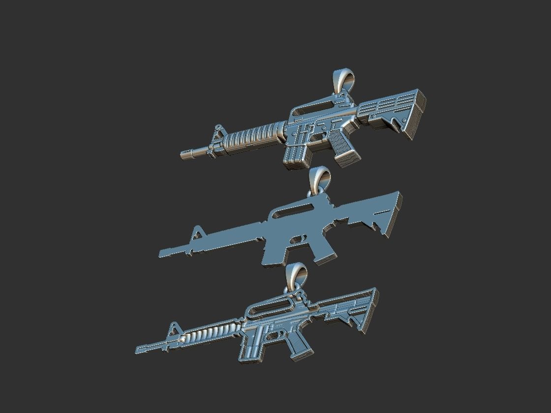 Machine Gun - AR 15 - Metralhadora Pendant 3D print model_12