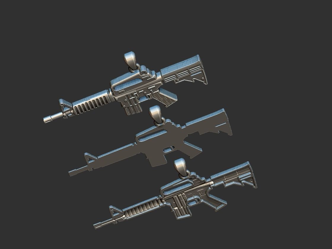 Machine Gun - AR 15 - Metralhadora Pendant 3D print model_13