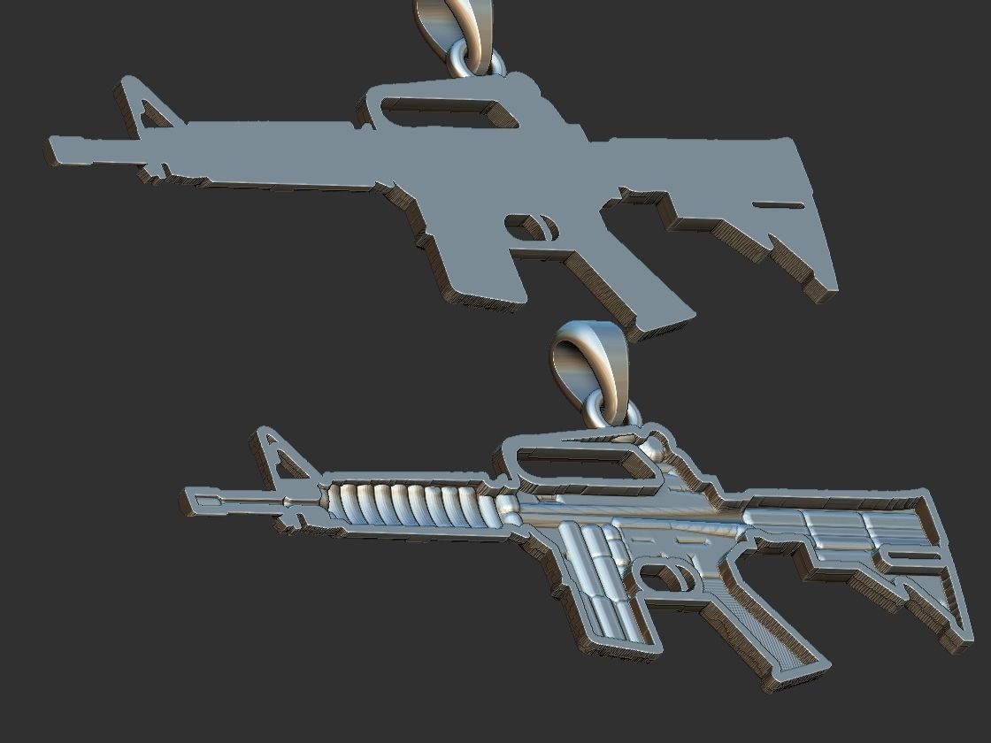 Machine Gun - AR 15 - Metralhadora Pendant 3D print model_8