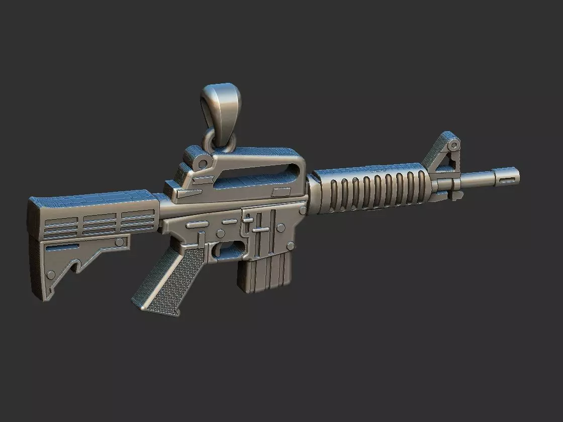 Machine Gun - AR 15 - Metralhadora Pendant 3D print model_0