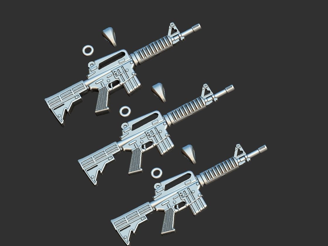 Machine Gun - AR 15 - Metralhadora Pendant 3D print model_15