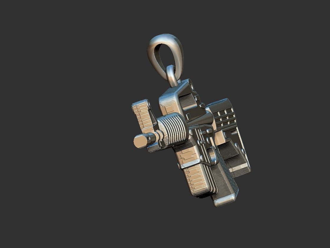 Machine Gun - AR 15 - Metralhadora Pendant 3D print model_3