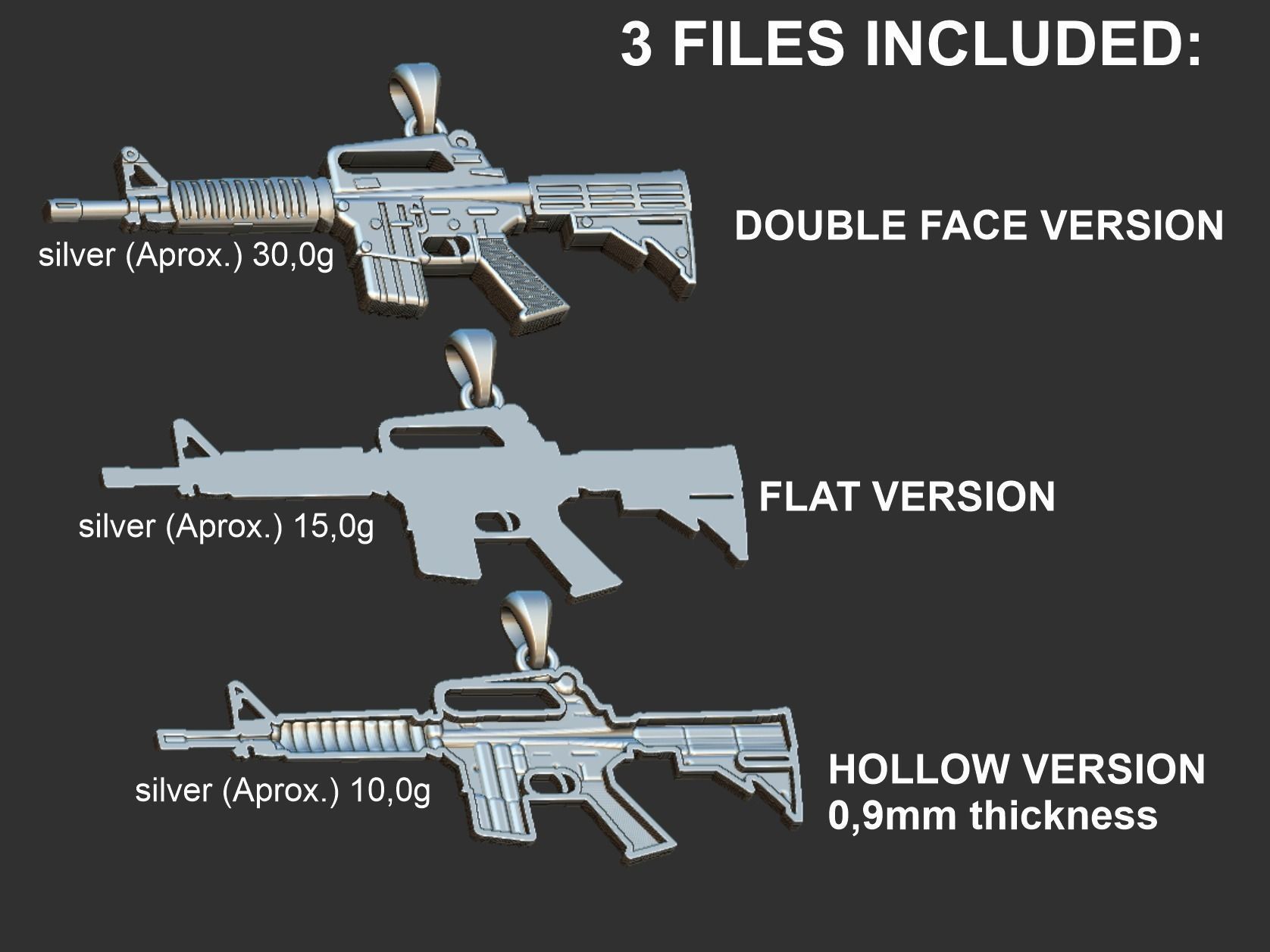 Machine Gun - AR 15 - Metralhadora Pendant 3D print model_4