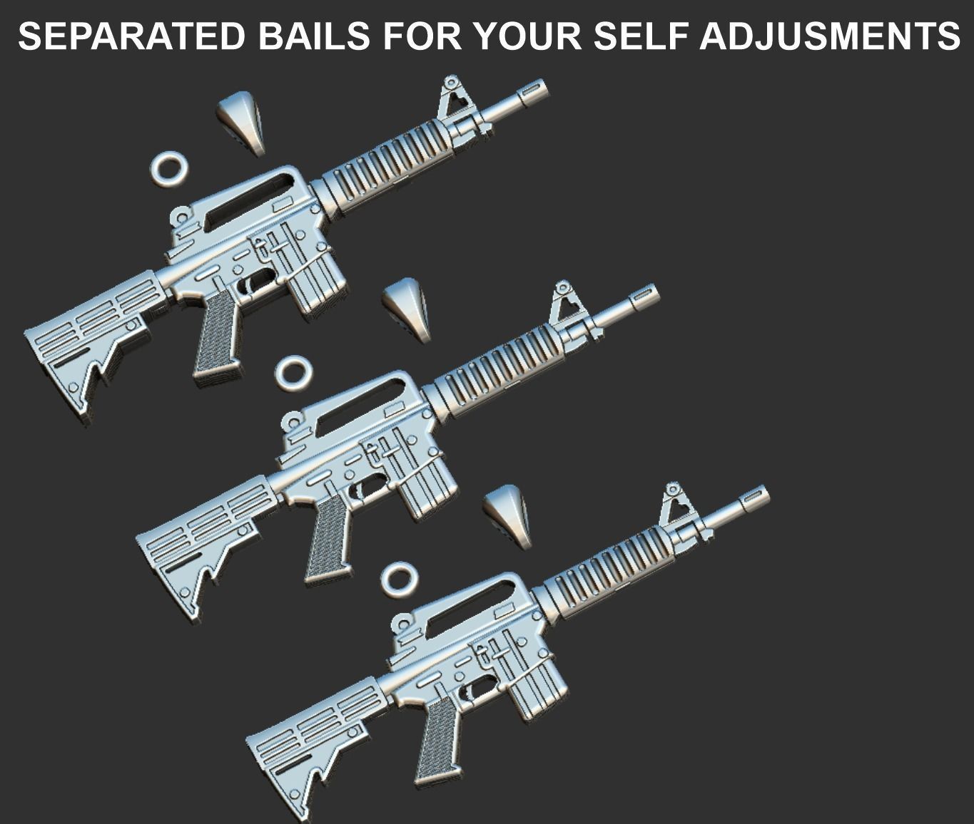 Machine Gun - AR 15 - Metralhadora Pendant 3D print model_5