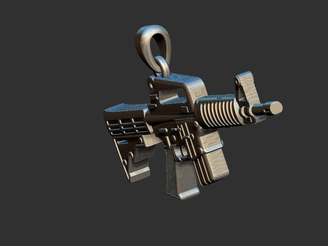 Machine Gun - AR 15 - Metralhadora Pendant 3D print model_2