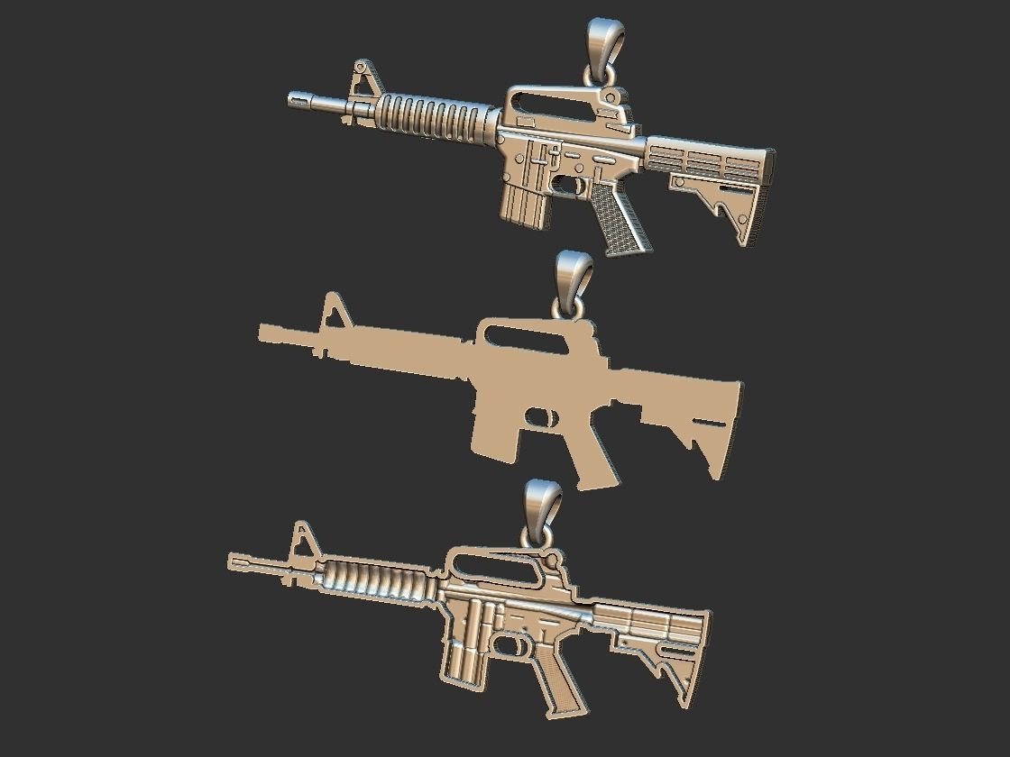 Machine Gun - AR 15 - Metralhadora Pendant 3D print model_11