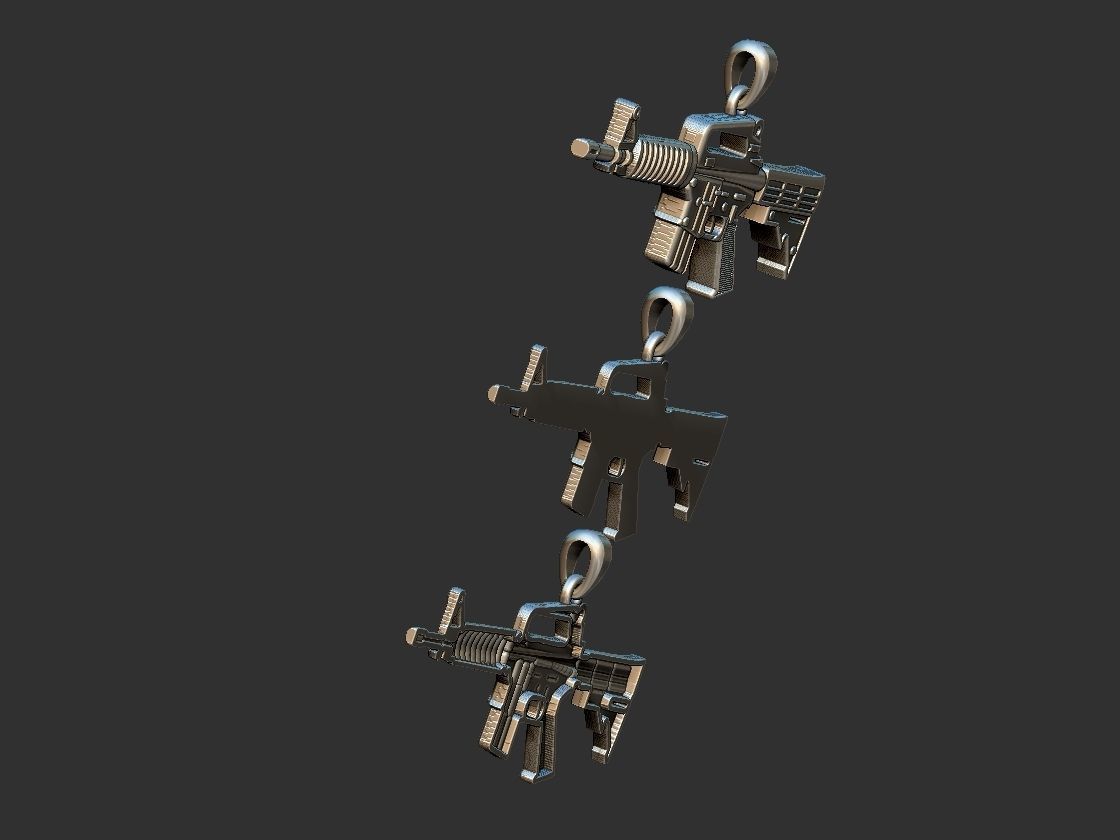 Machine Gun - AR 15 - Metralhadora Pendant 3D print model_10
