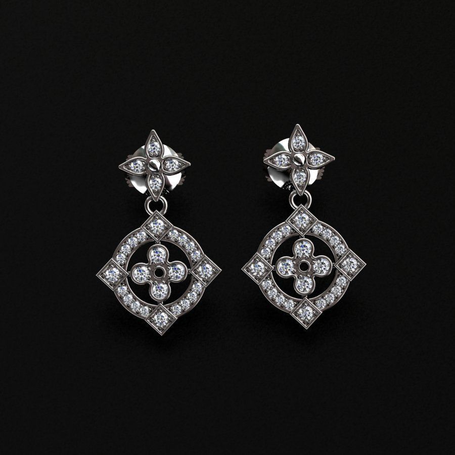 Louis Vuitton Earring 3D print model_1