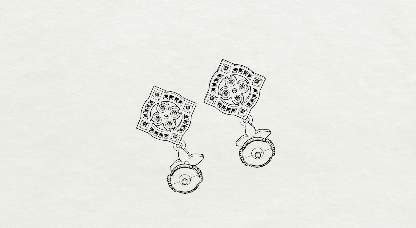 Louis Vuitton Earring 3D print model_15