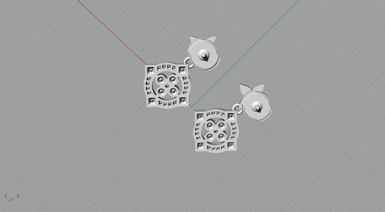 Louis Vuitton Earring 3D print model_7