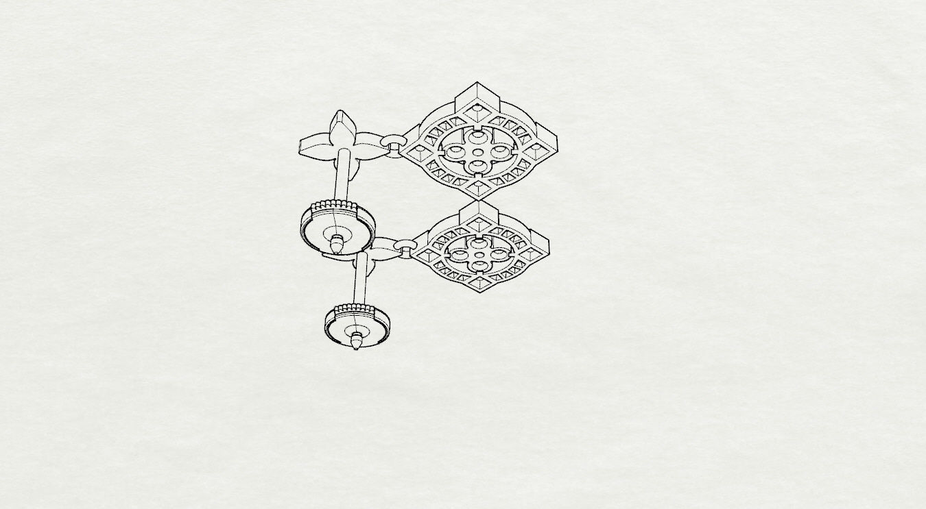 Louis Vuitton Earring 3D print model_18