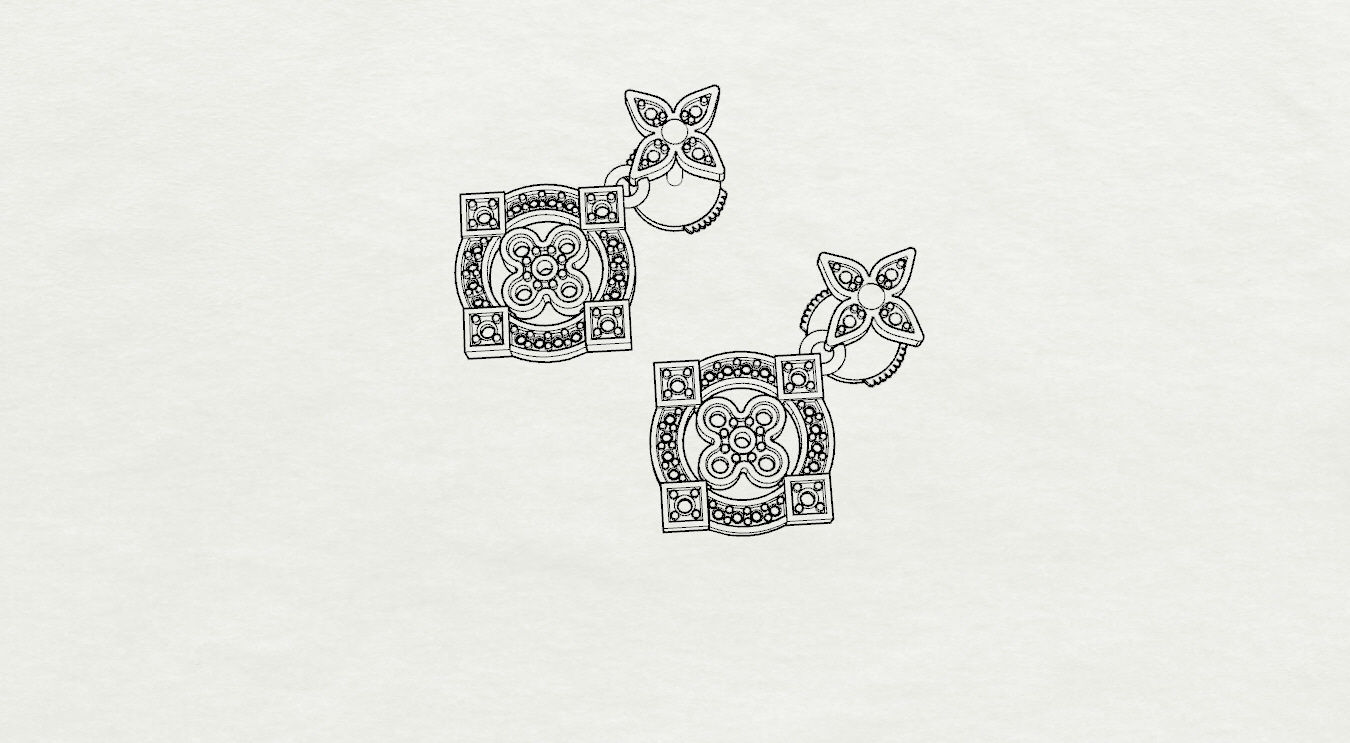 Louis Vuitton Earring 3D print model_17