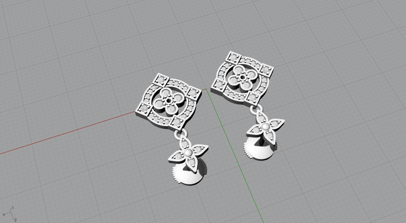 Louis Vuitton Earring 3D print model_8