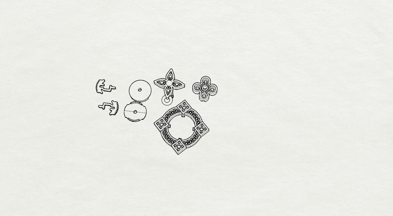 Louis Vuitton Earring 3D print model_19