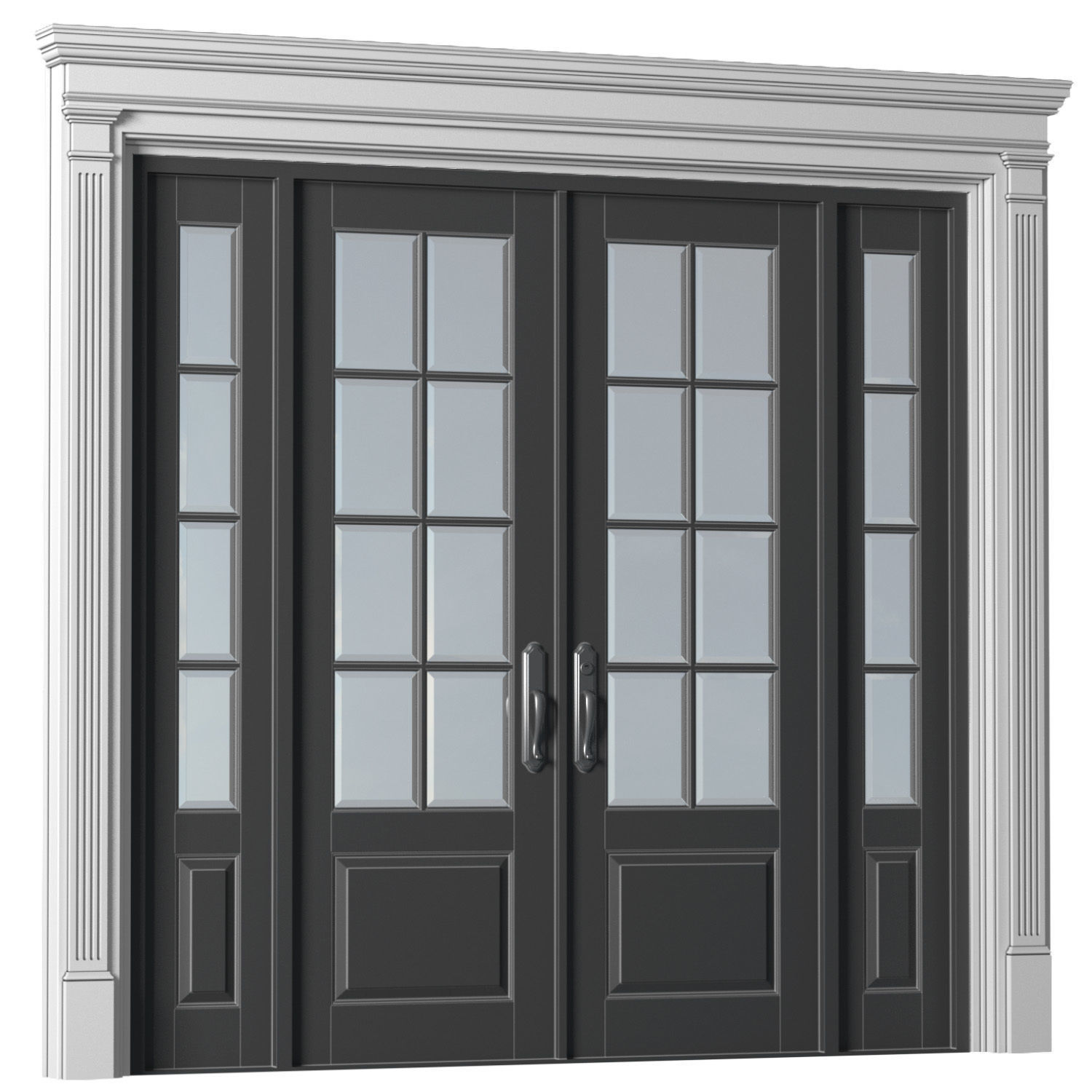 Entrance modern classic street Doors 3D model_1