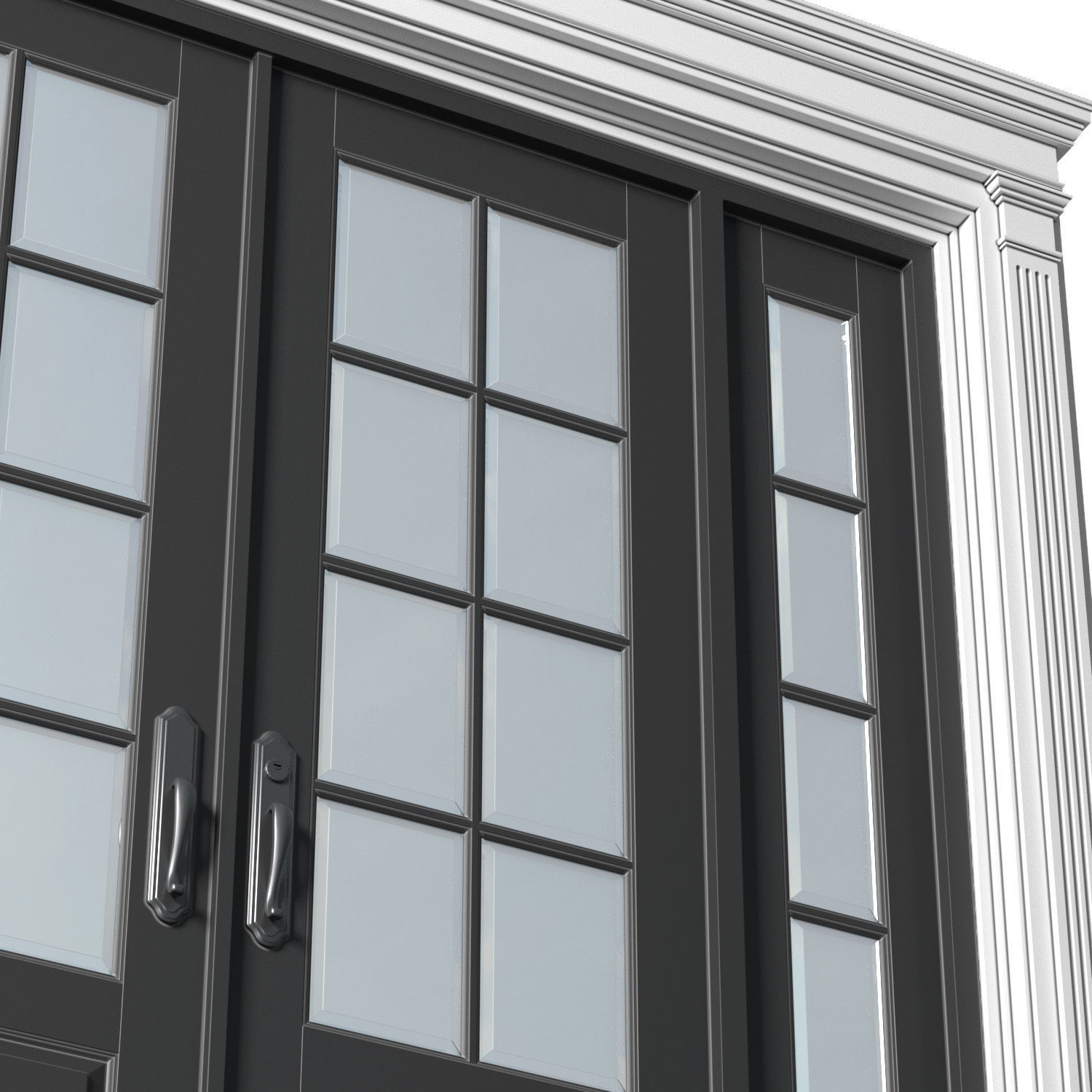 Entrance modern classic street Doors 3D model_2