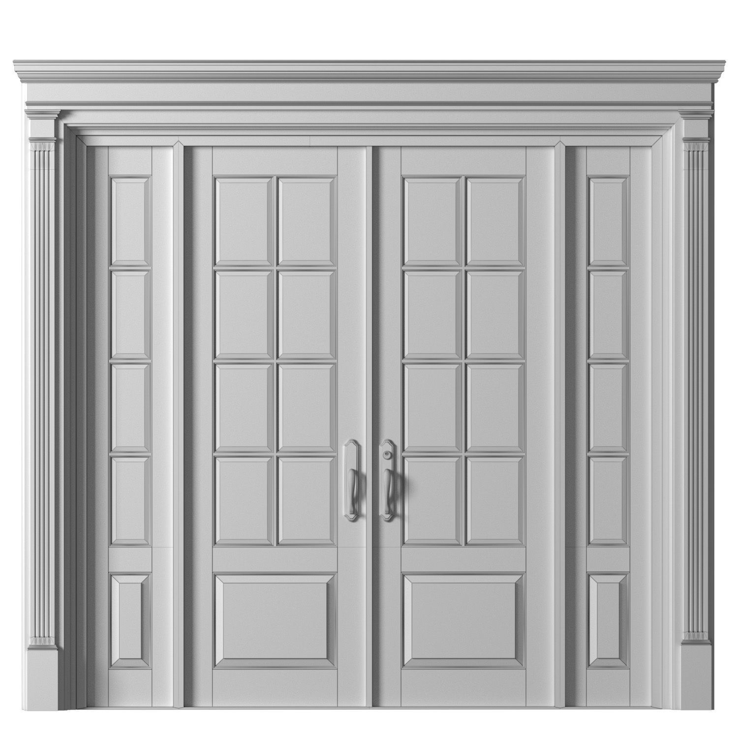 Entrance modern classic street Doors 3D model_3
