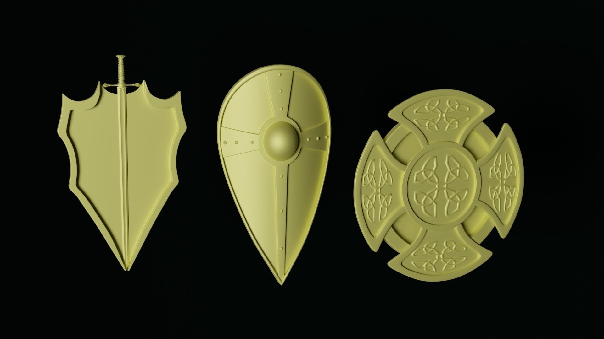 Model Kit Shield 3D Warrior Shield Pack 3D model | CGTrader
