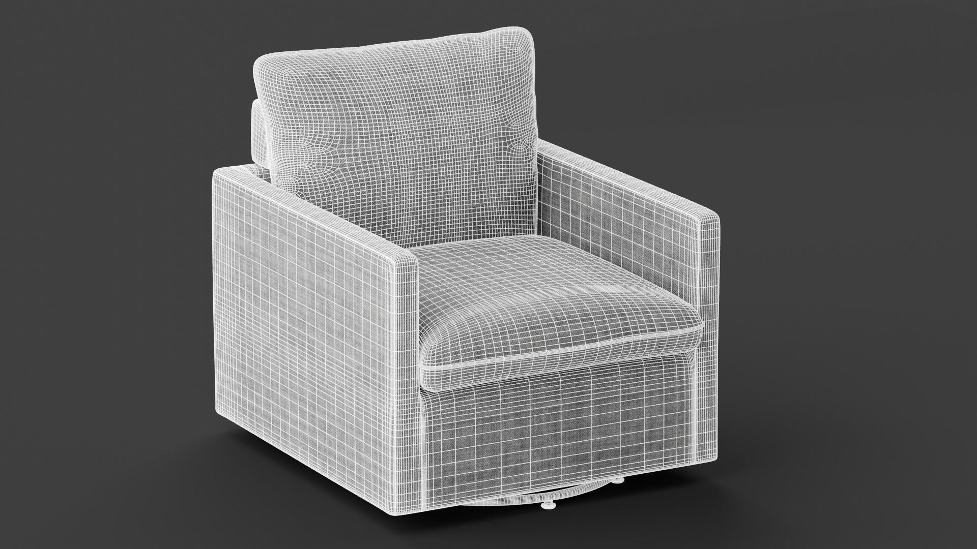 Swivel Chair Low-poly 3D model_4