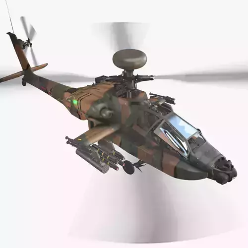 Apache AH-64D Japan Ground Self-Defense Force Complex Animation Low-poly 3D model