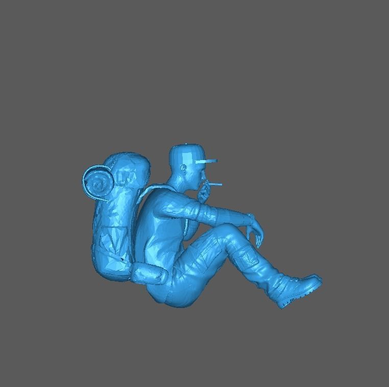 Figure Hardian Camping Sitting 1-64 Scale 3D print model_9