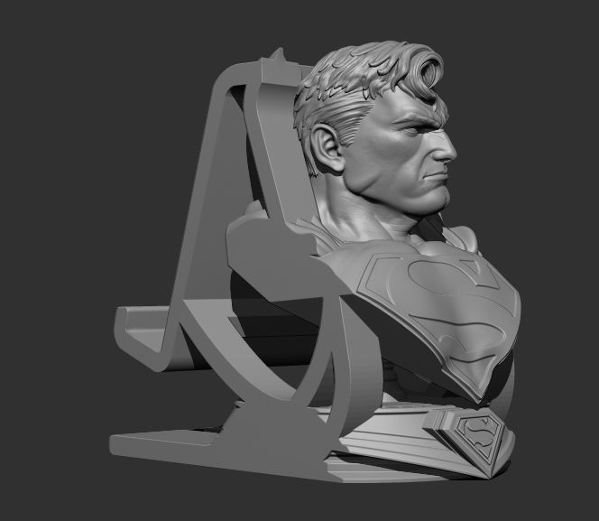 Superman cell phone or tablet holder 3D print model_8