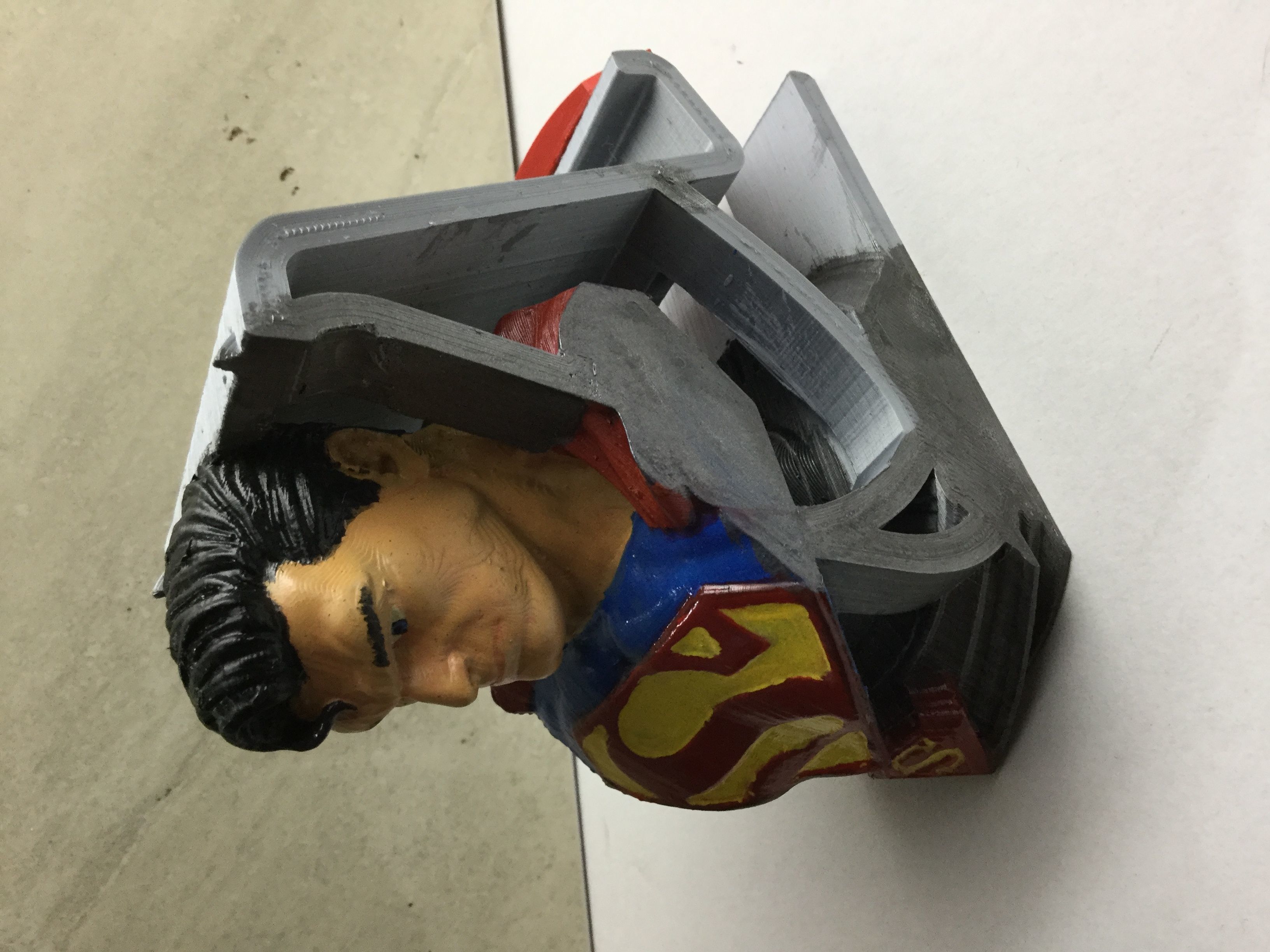 Superman cell phone or tablet holder 3D print model_1