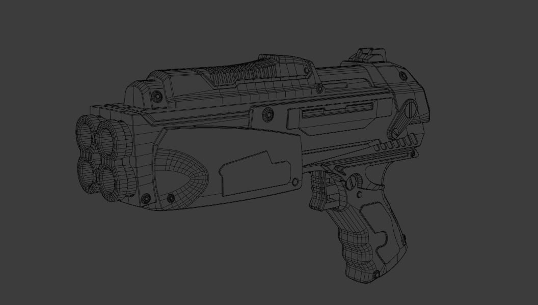 Gun 0064 Low-poly 3D model_4