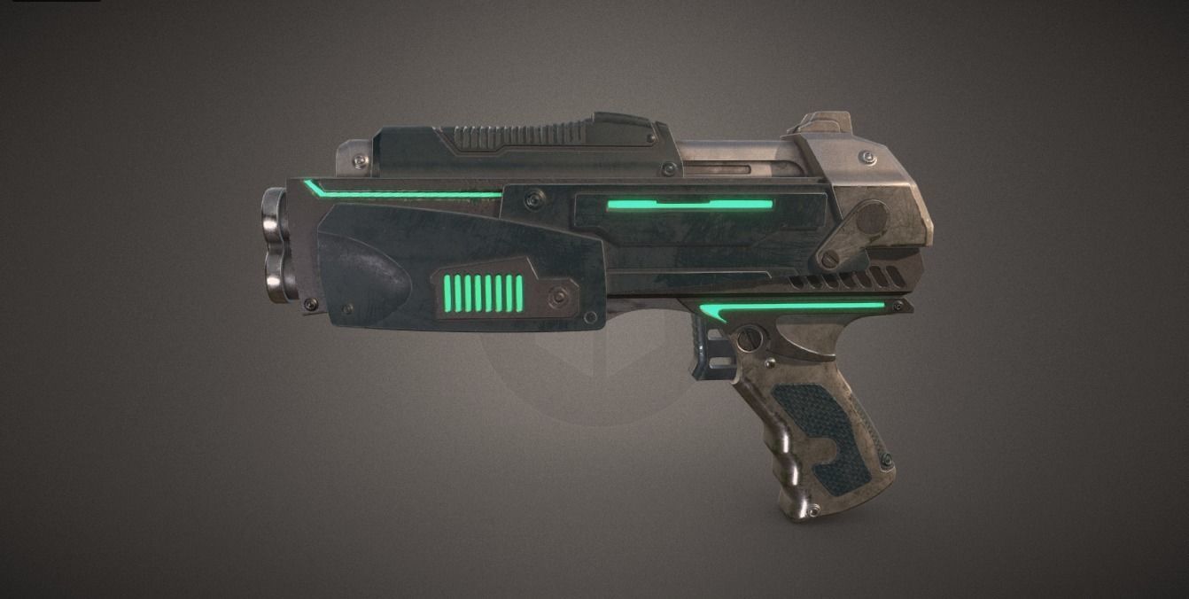 Gun 0064 Low-poly 3D model_3