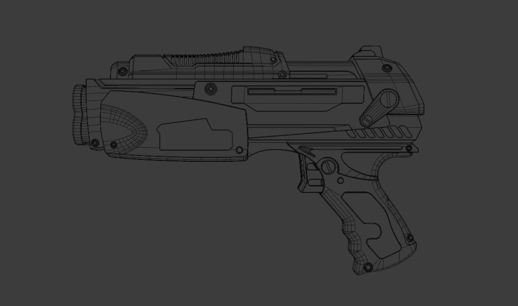 Gun 0064 Low-poly 3D model_6